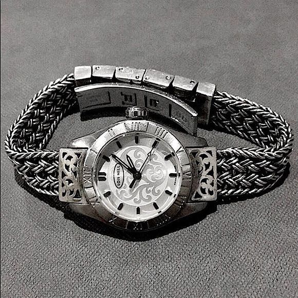LOIS HILL Watch Sterling Silver Roman Numbers Bracelet Link Watch Rare - Picture 15 of 16